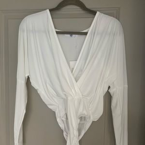Missguided White Blouse Bodysuit